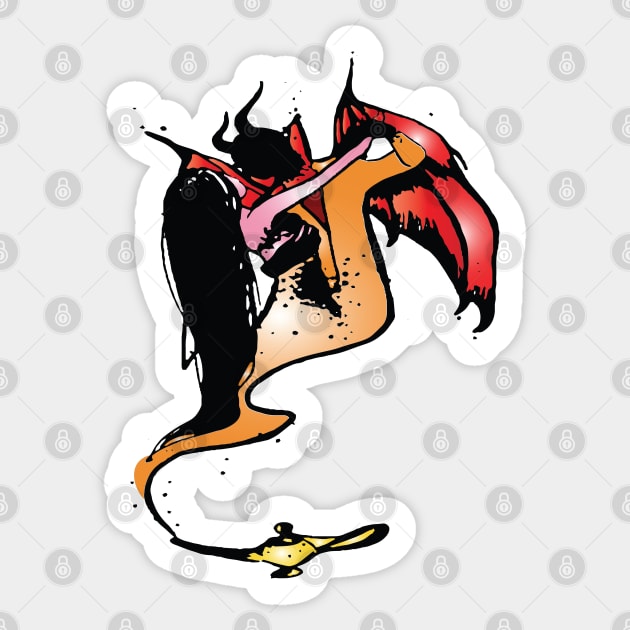 dancing with  the devil Sticker by lazykitty